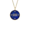 Aquarius Sutton Zodiac Altın Rengi Paslanmaz Çelik Mavi Lapis Kolye Aquarius Sutton Zodiac Altın Rengi Paslanmaz Çelik Mavi Lapis Kolye