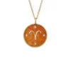 Aries Sutton Zodiac Altın Rengi Paslanmaz Çelik Kırmızı Carnelian Kolye Aries Sutton Zodiac Altın Rengi Paslanmaz Çelik Kırmızı Carnelian Kolye