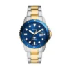 Fossil Blue Dive Üç İbreli Tarihli İki Tonlu Paslanmaz Çelik Saat Fossil Blue Dive Üç İbreli Tarihli İki Tonlu Paslanmaz Çelik Saat