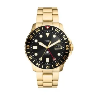 Fossil Blue GMT Altın Rengi Paslanmaz Çelik Saat