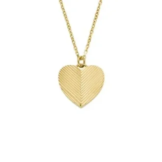 Harlow Linear Texture Heart Altın Rengi Paslanmaz Çelik Kolye