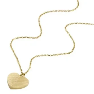 Harlow Linear Texture Heart Altın Rengi Paslanmaz Çelik Kolye