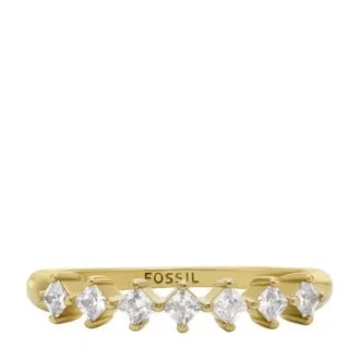 Hazel Classic Glitz Altın Rengi Pirinç Bant Yüzük