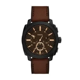 Machine Chronograph Kahverengi Deri Saat