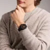 Machine Chronograph Siyah Paslanmaz Çelik Saat Machine Chronograph Siyah Paslanmaz Çelik Saat