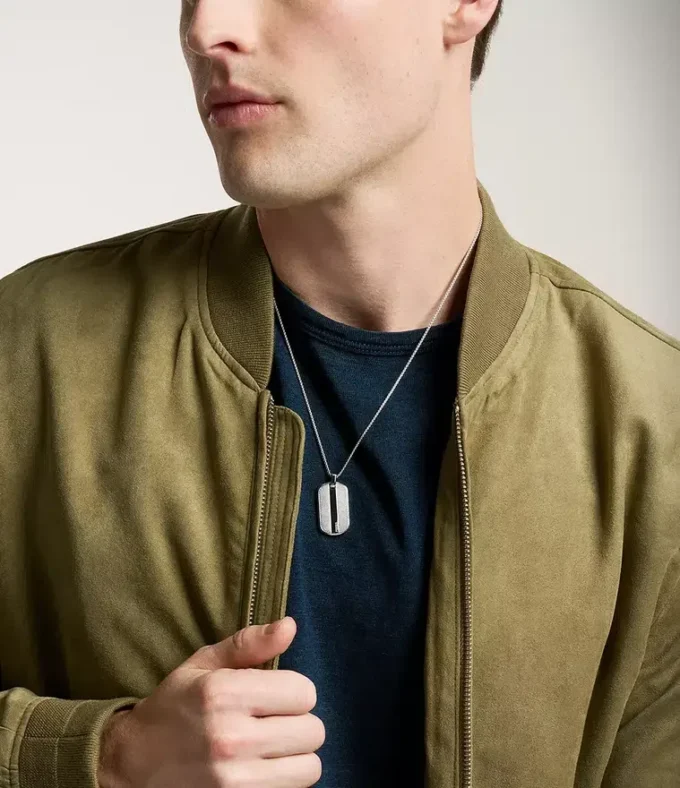 Makine Tırtıllı Dokulu Paslanmaz Çelik Dog Tag Kolye Makine Tırtıllı Dokulu Paslanmaz Çelik Dog Tag Kolye