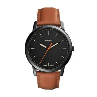 Minimalist İnce Üç İbreli Açık Kahverengi Deri Saat