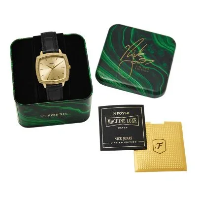 Nick Jonas x Fossil Machine Luxe Üç İbreli Siyah Timsah Derisi Saat Nick Jonas x Fossil Machine Luxe Üç İbreli Siyah Timsah Derisi Saat