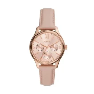 Rye Çok Fonksiyonlu Pembe Deri Saat