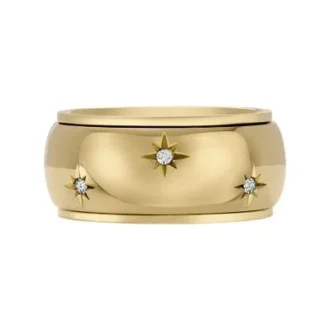 Sadie Shine Bright Altın Rengi Paslanmaz Çelik Fidget Band Yüzük