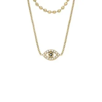Sutton Evil Eye Altın Rengi Paslanmaz Çelik Çok Sıralı Kolye